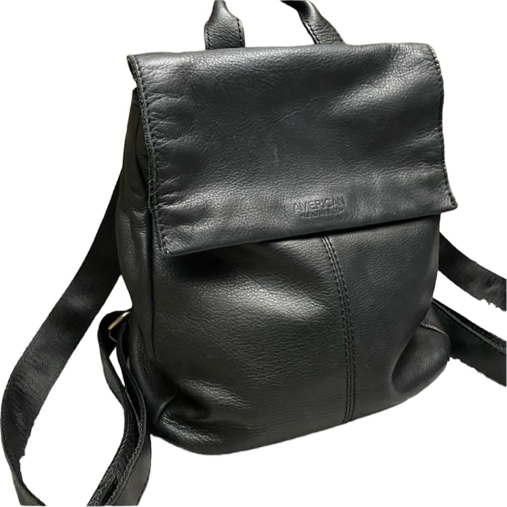Black & Silver Leather Liberty Backpack Purse - Picture 11 of 15